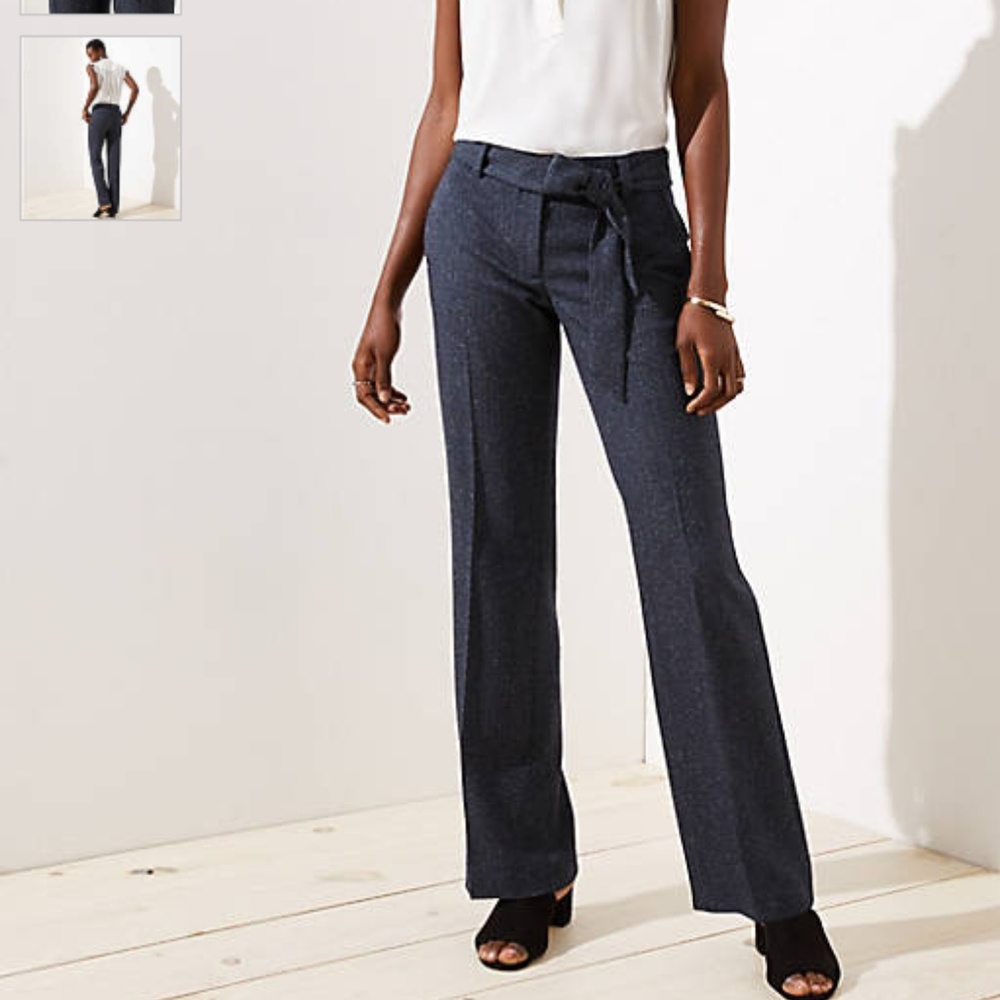 Loft speckled trouser tie waist marissa fit